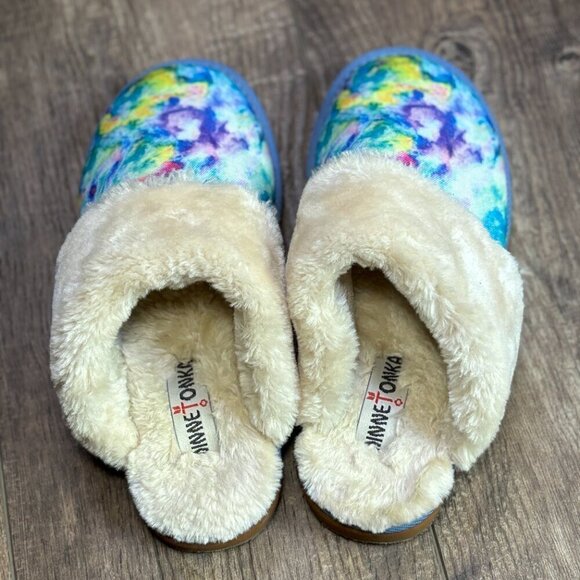 Minnetonka Jennifer Mulitcolor Tie Dye Scuff Slippers Women's Size 8 - Picture 8 of 11